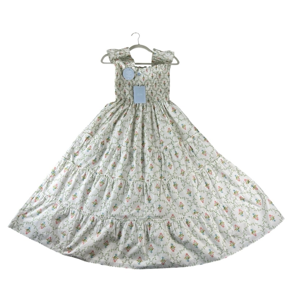 Hill House Home Ellie Nap Dress Pastel Trellis Floral Maxi Size S NWT Cotton - Picture 10 of 10
